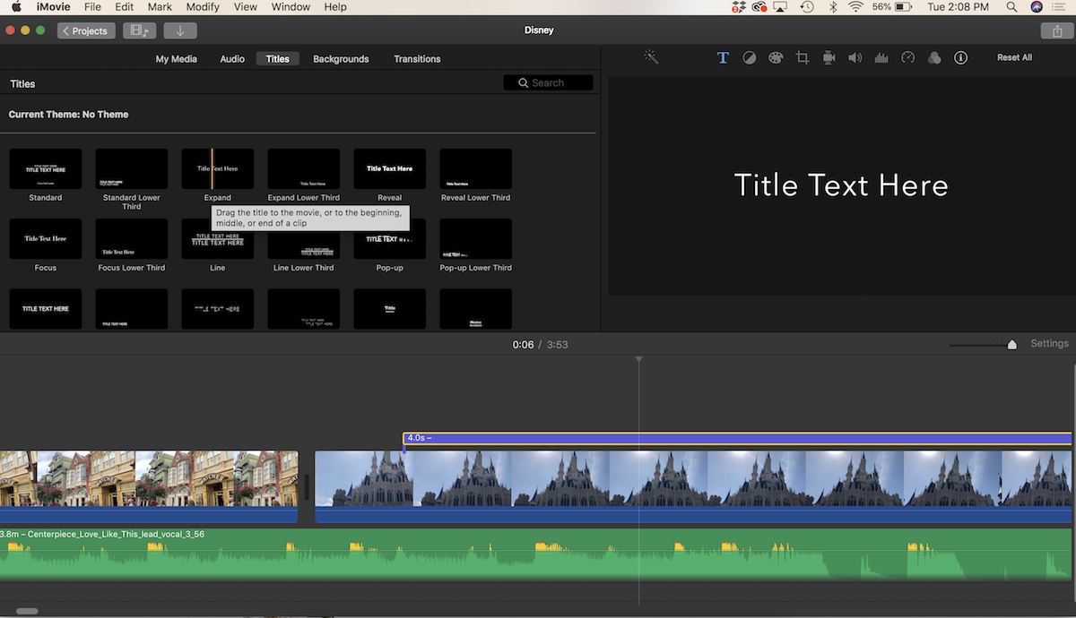 adding text to videos in imovie