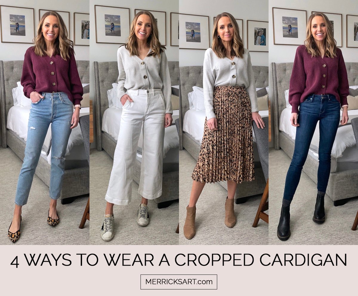 how to wear a cropped cardigan