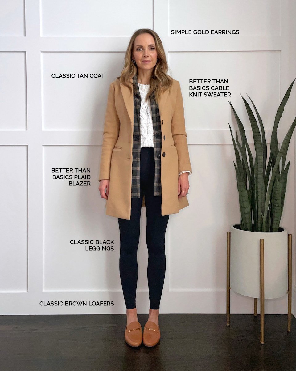 layered blazer and tan amazon coat