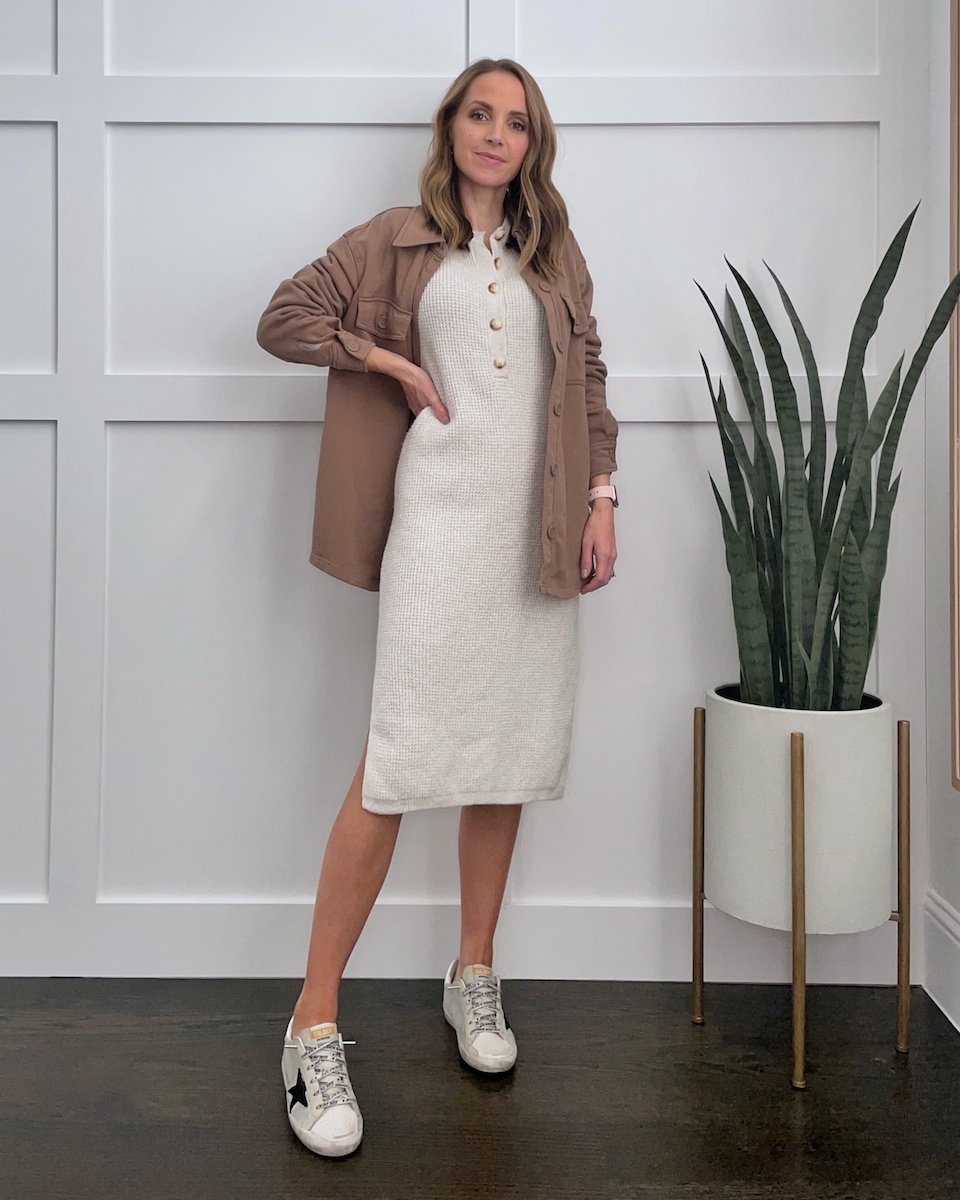 shackets with target dress