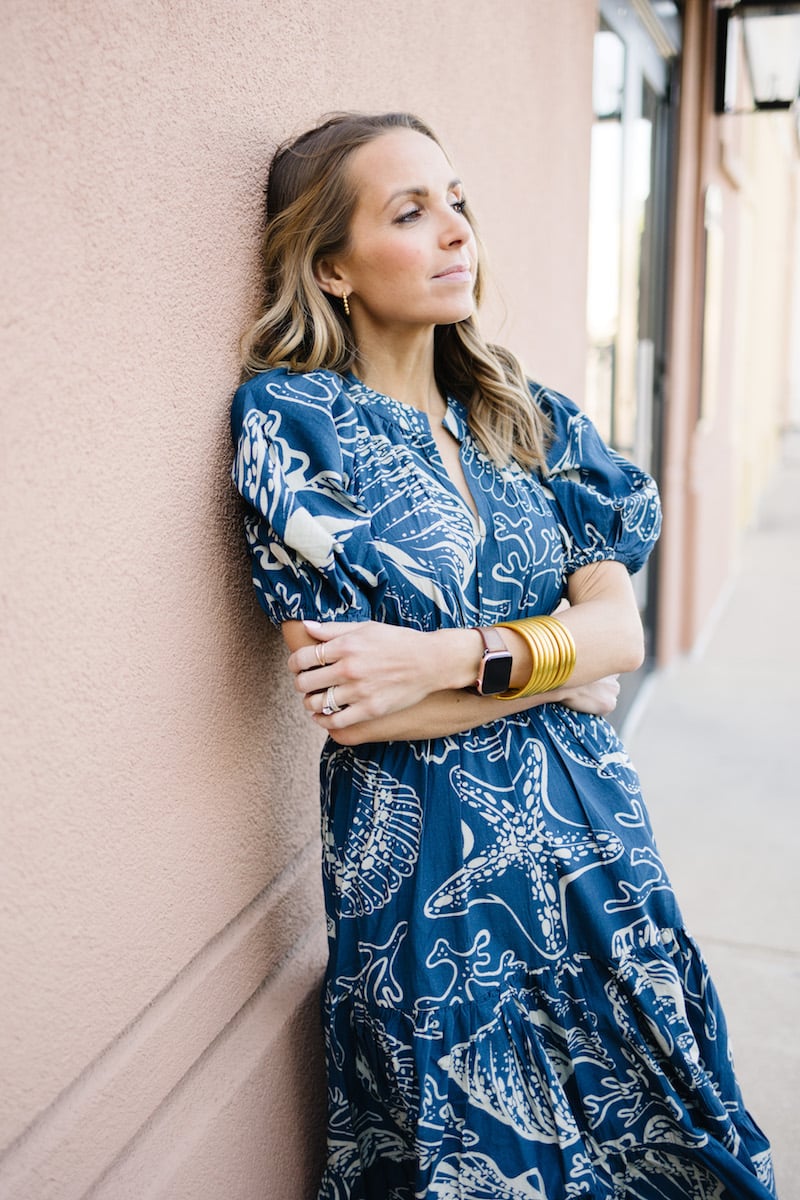 BLUE ANTHROPOLOGIE SEASHELL DRESS