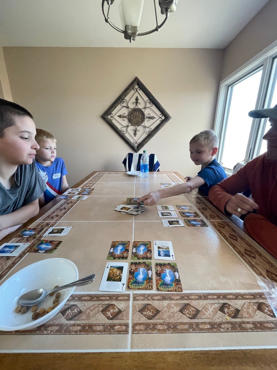 cards at the condo and cereal