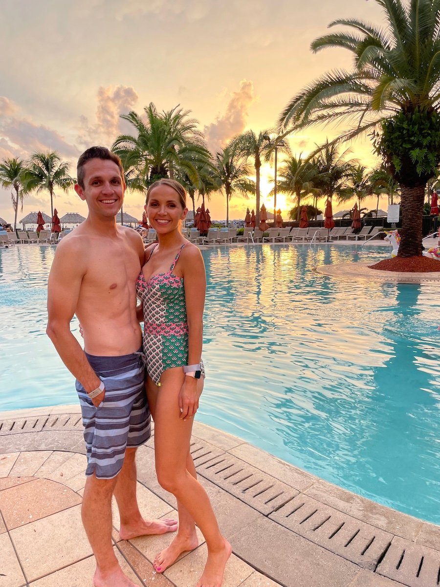 pool sunset