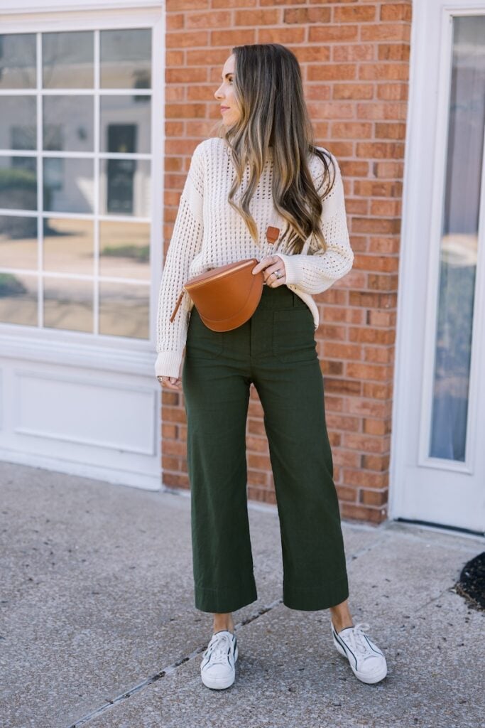 merricksart olive green anthropologie pants and old navy top