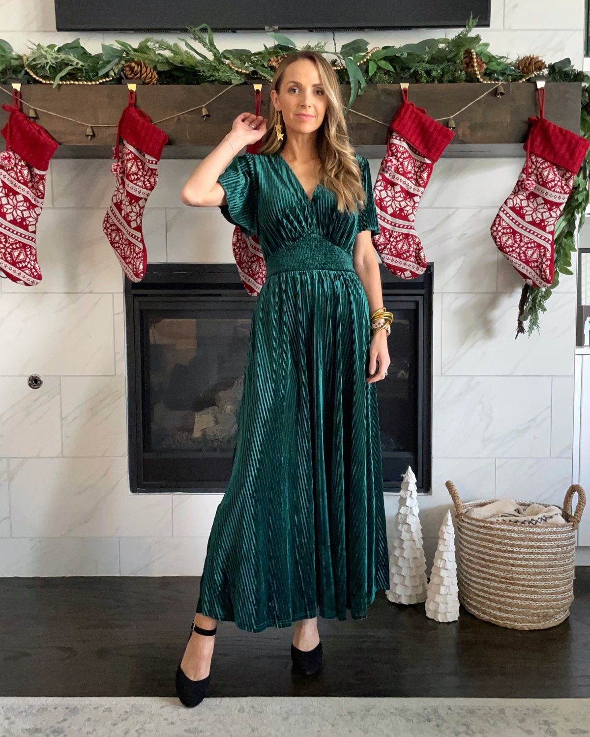 Green festive dress