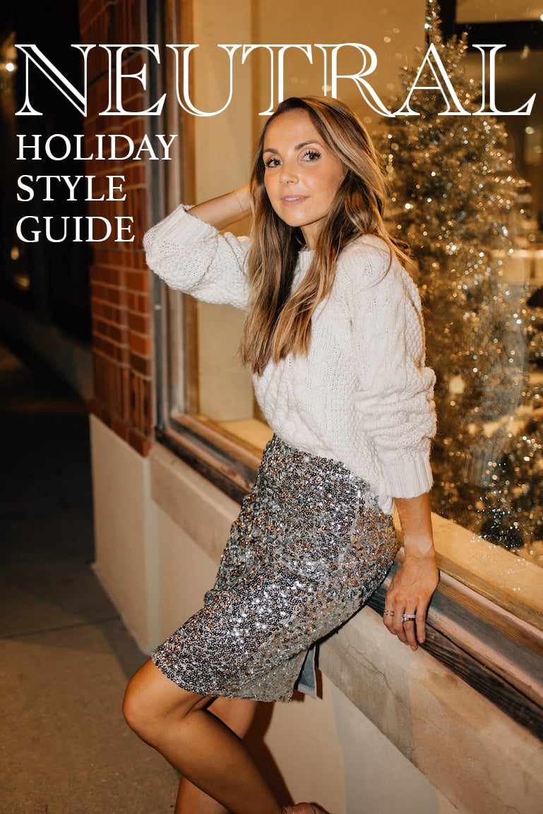 sequins and cable knit sweater