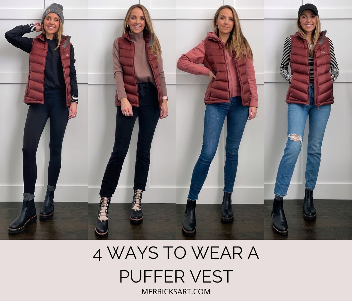 4 ways to wear a puffer vest