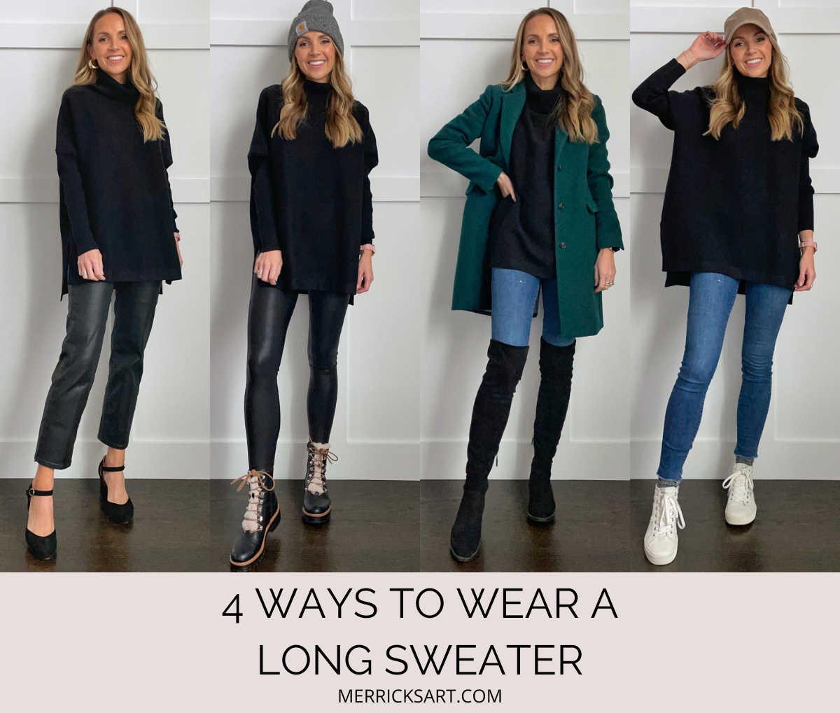 4 ways to wear a long sweater
