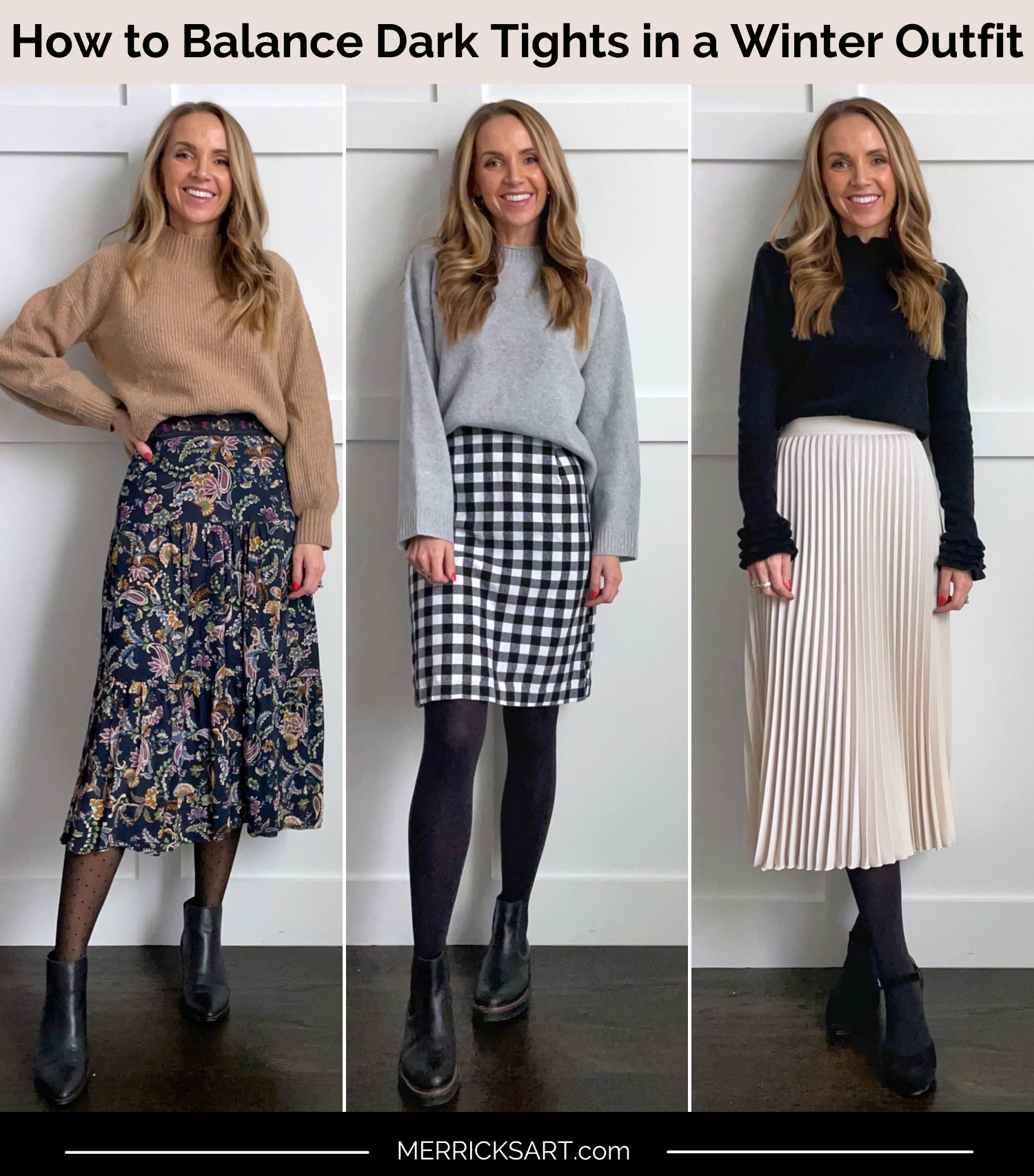 How to Balance Dark Tights in a Winter Outfit