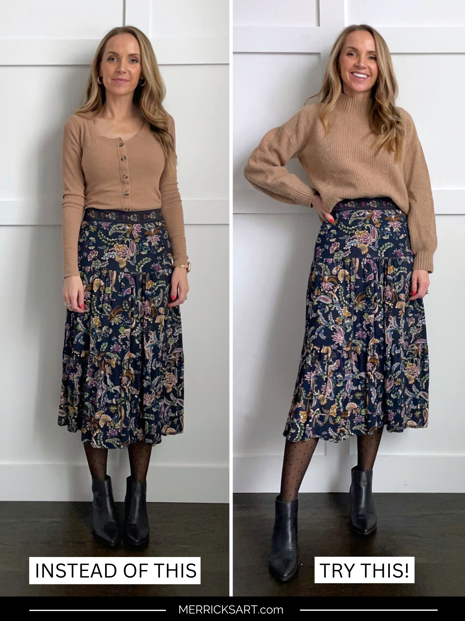 How to Balance Dark Tights in a Winter Outfit