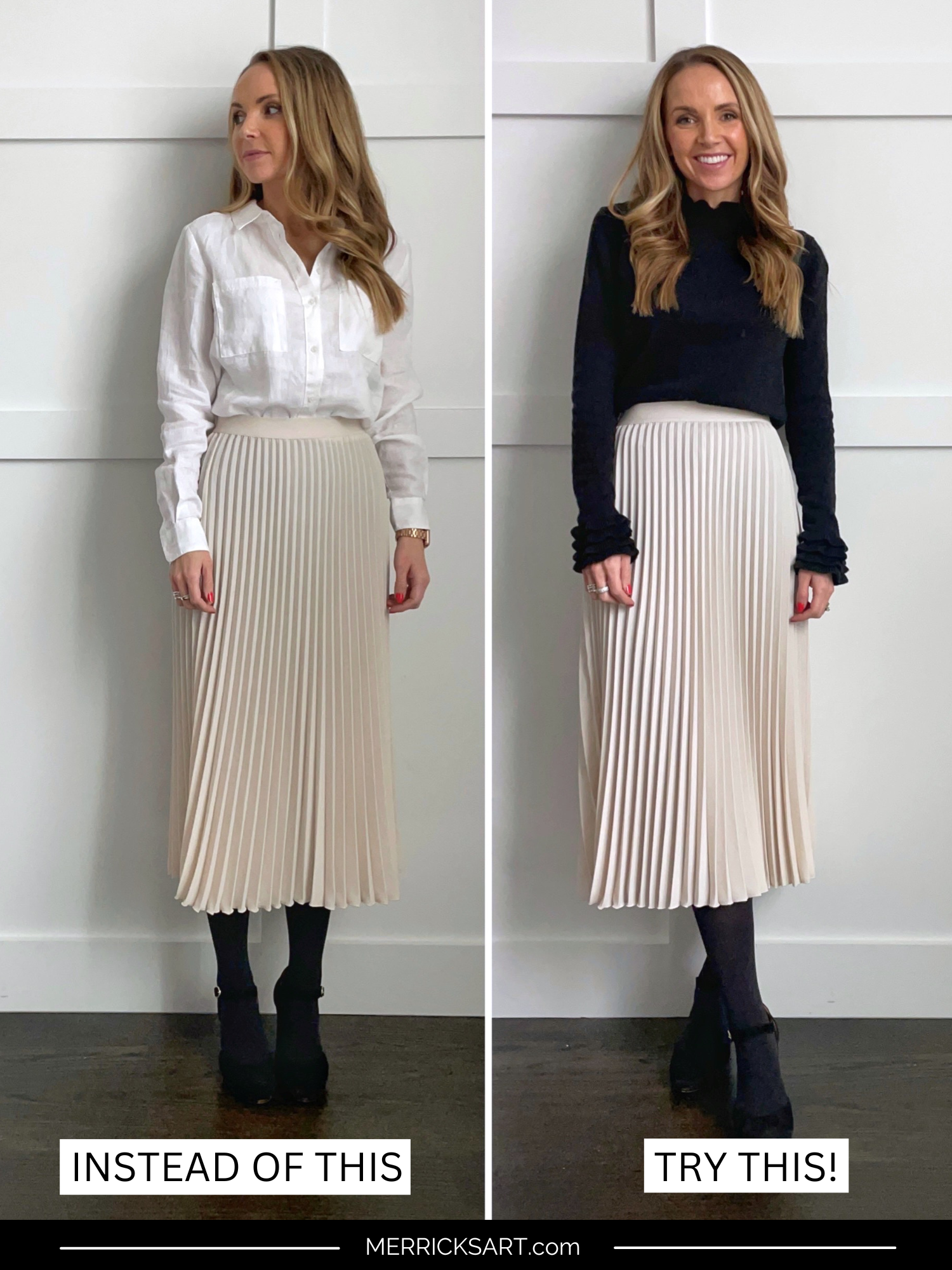 How to Balance Dark Tights in a Winter Outfit