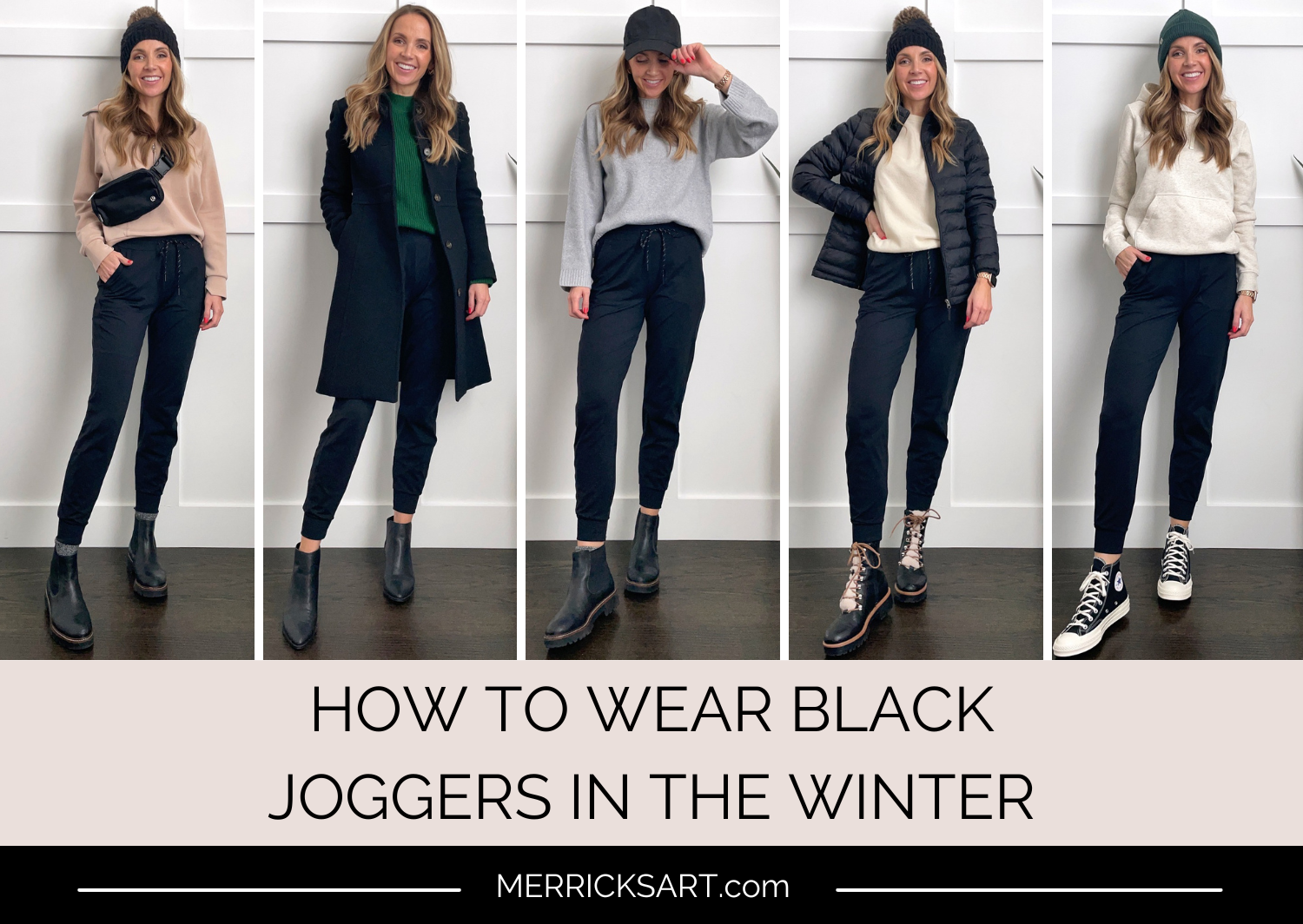 how to style black joggers for winter