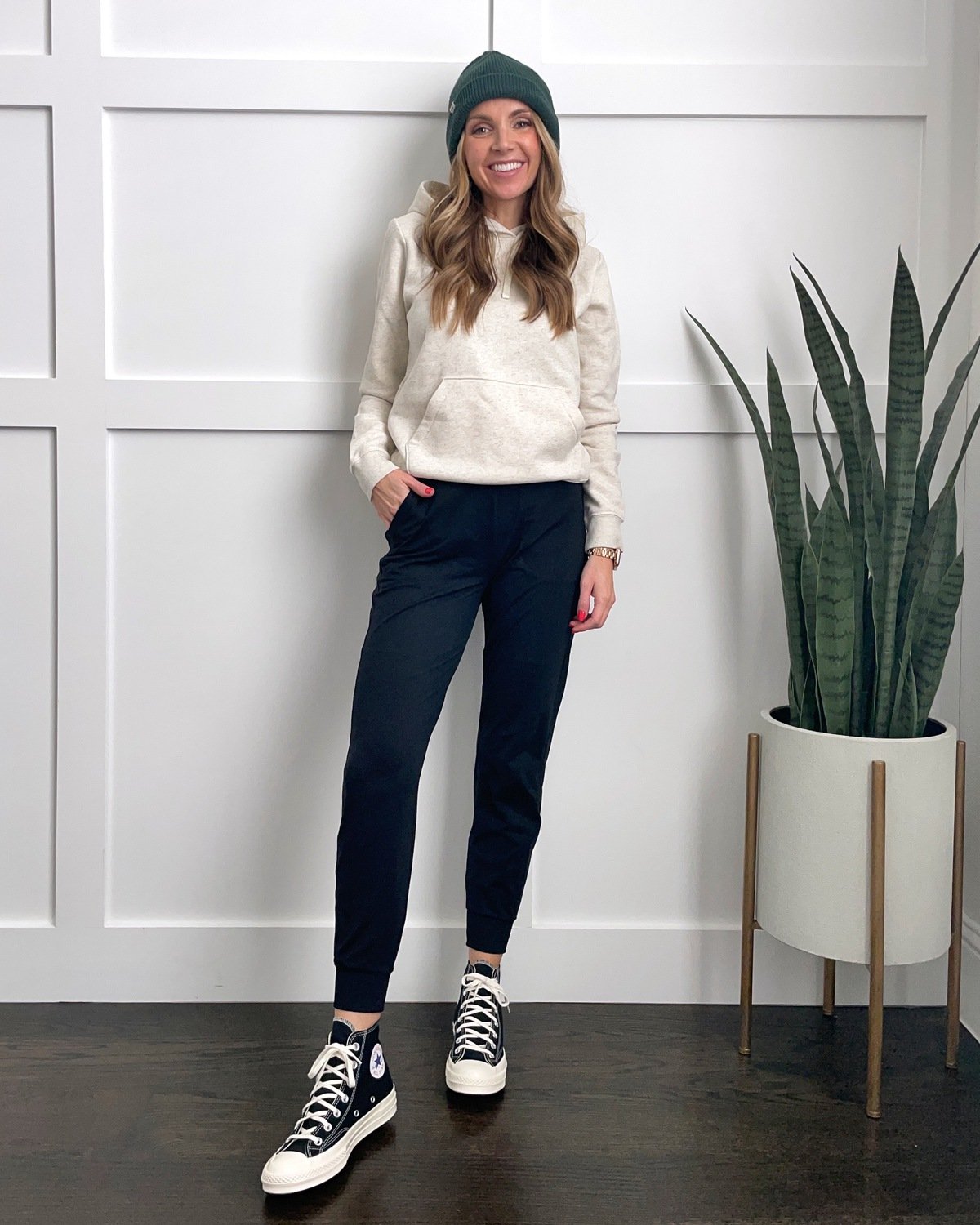 black joggers with sweatshirt