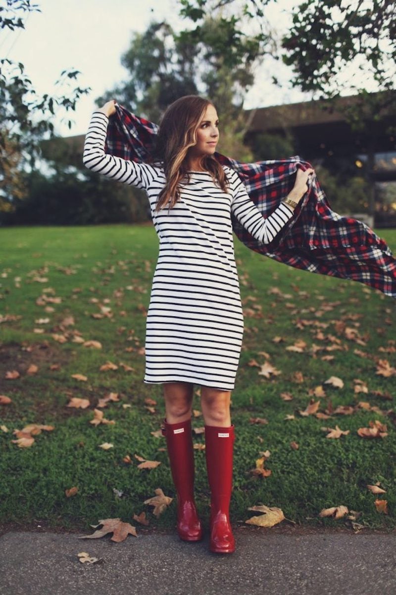 red hunter boots