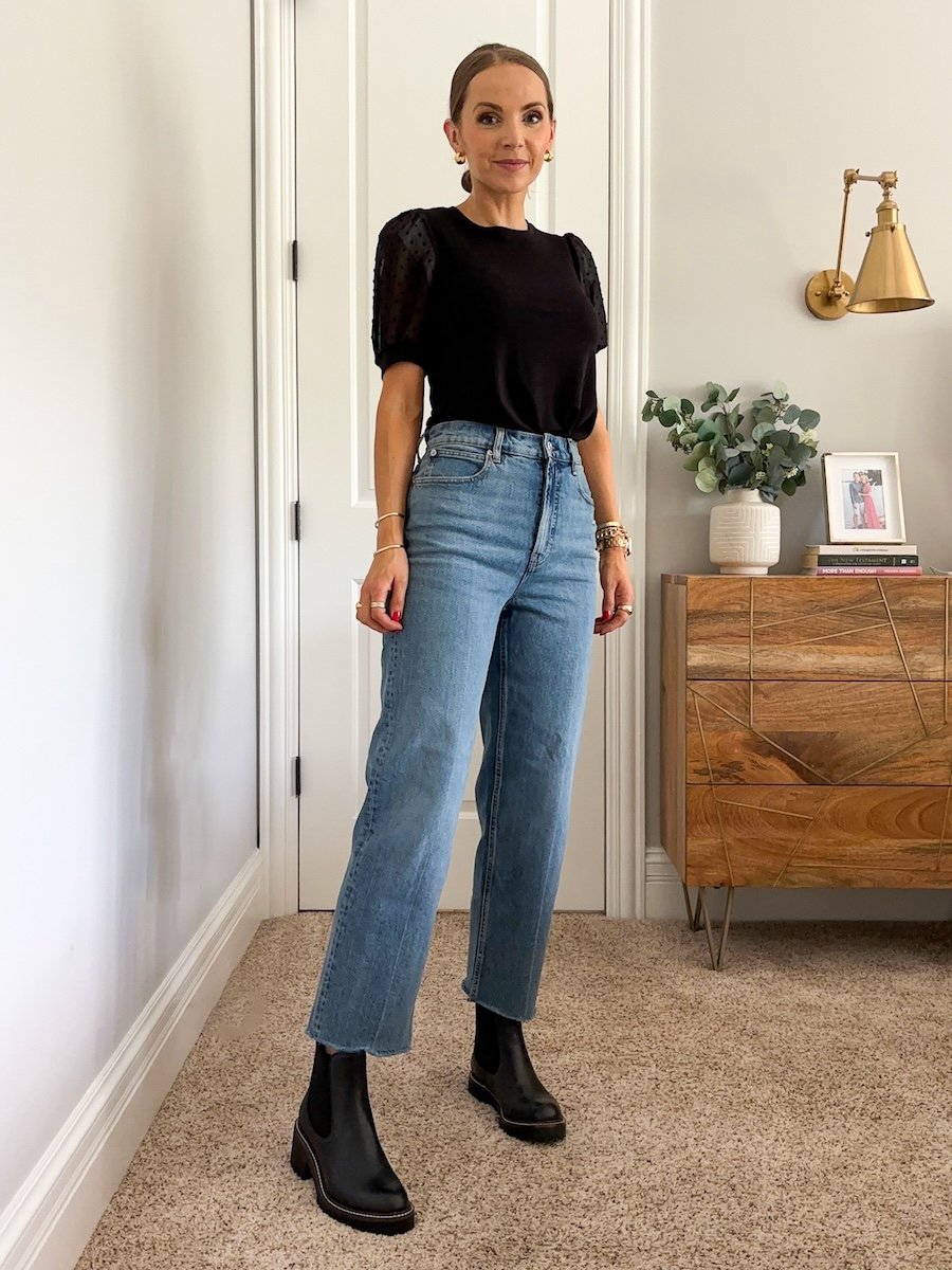 chelsea boots with straight leg jeans