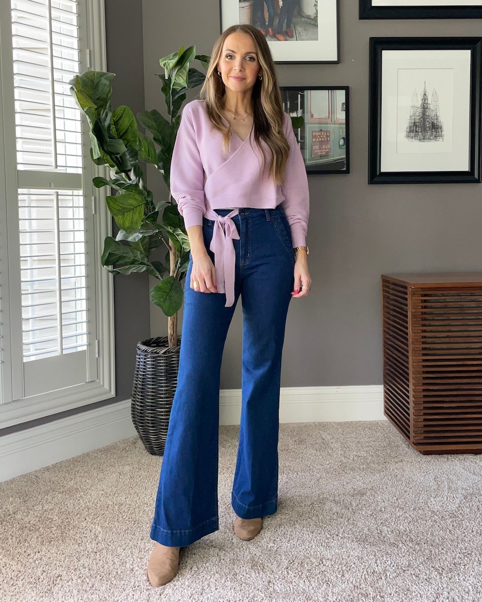 flare jeans with ankle boots