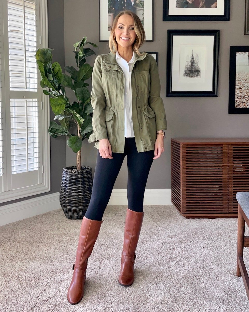 riding boots with utility jacket