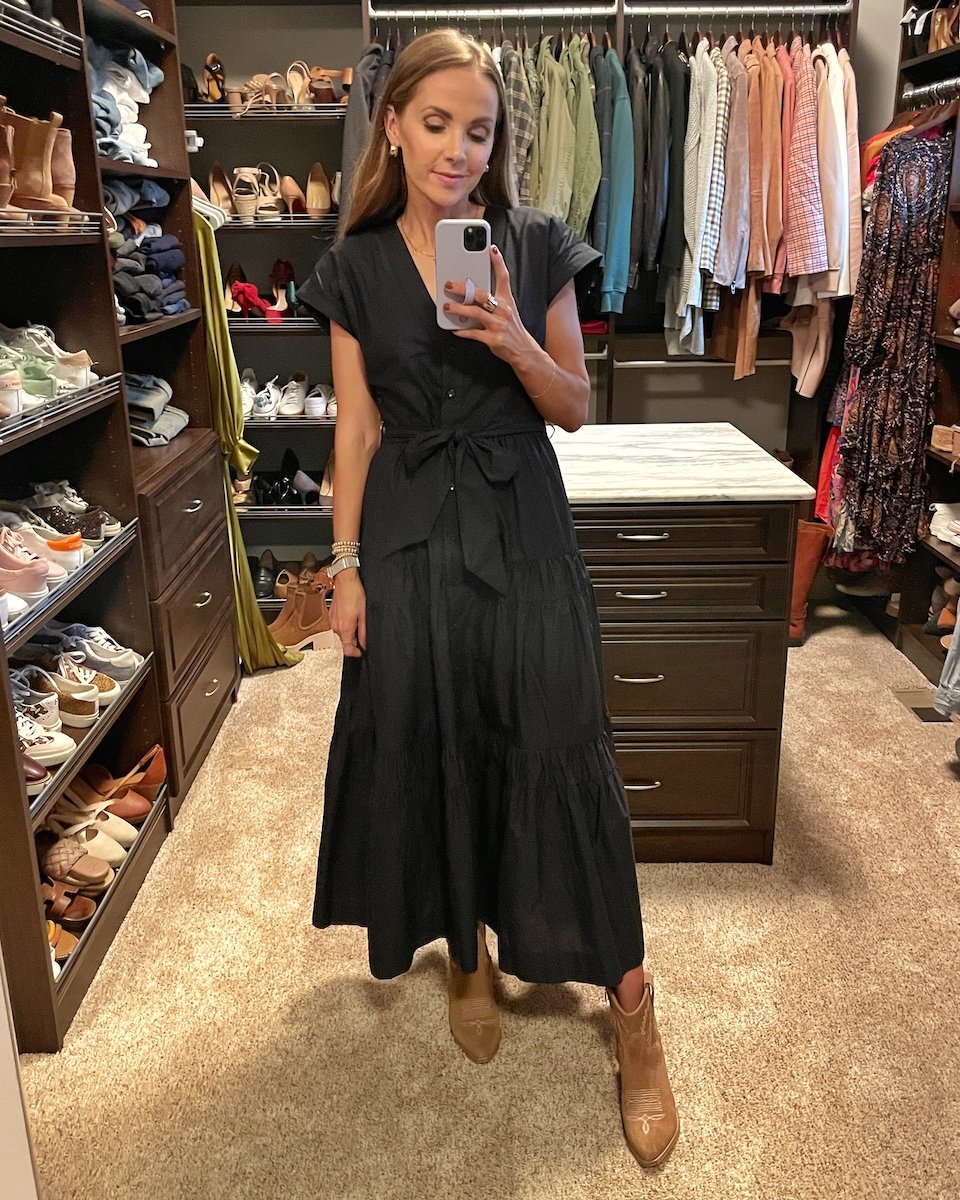 western boots with black dress