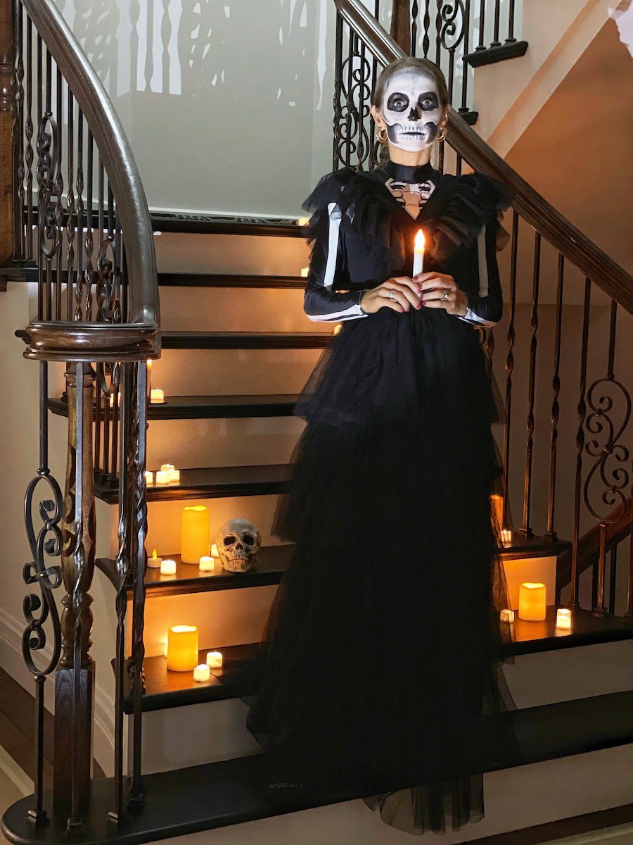 skeleton black maxi dress