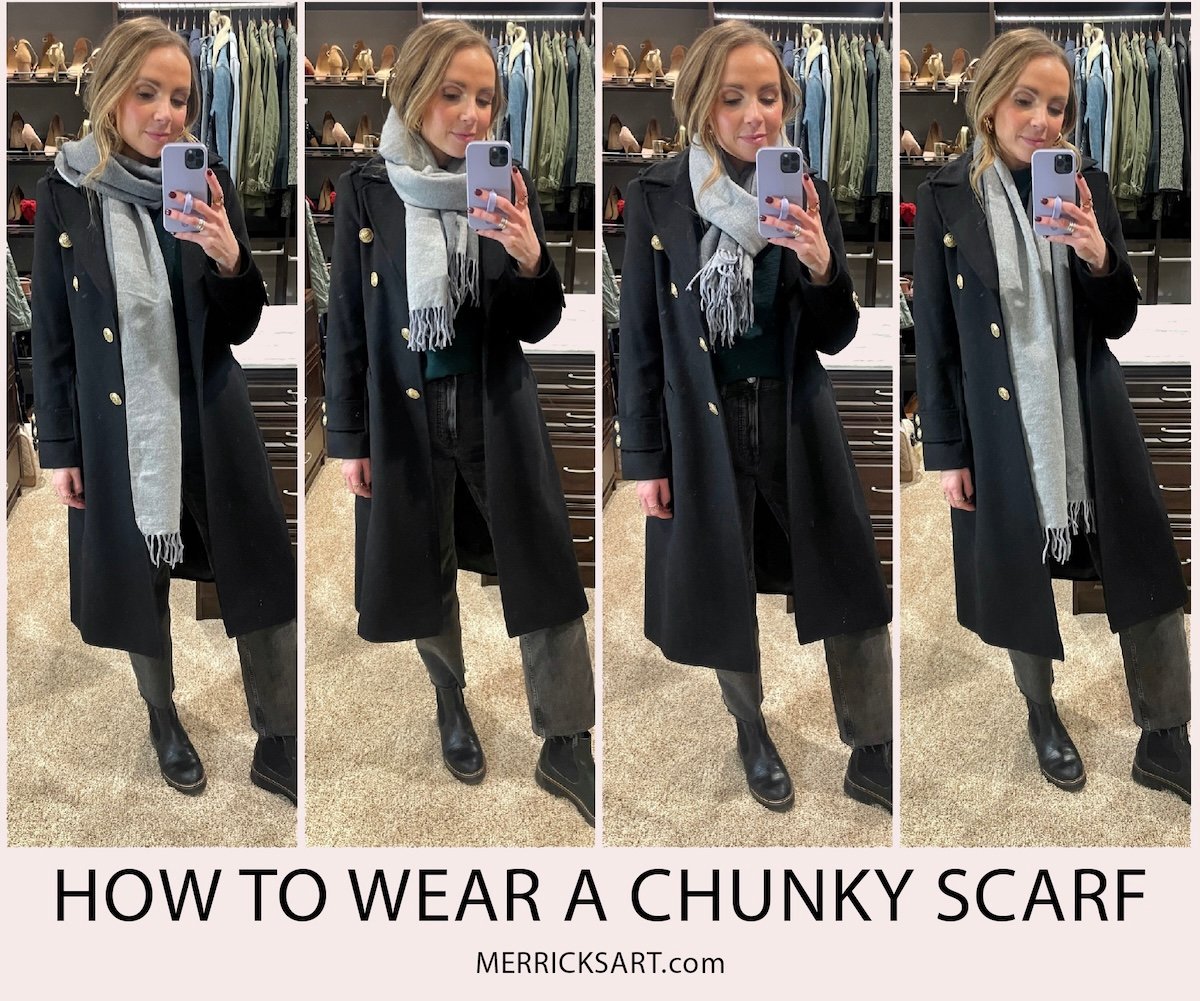 chunky scarf side by side