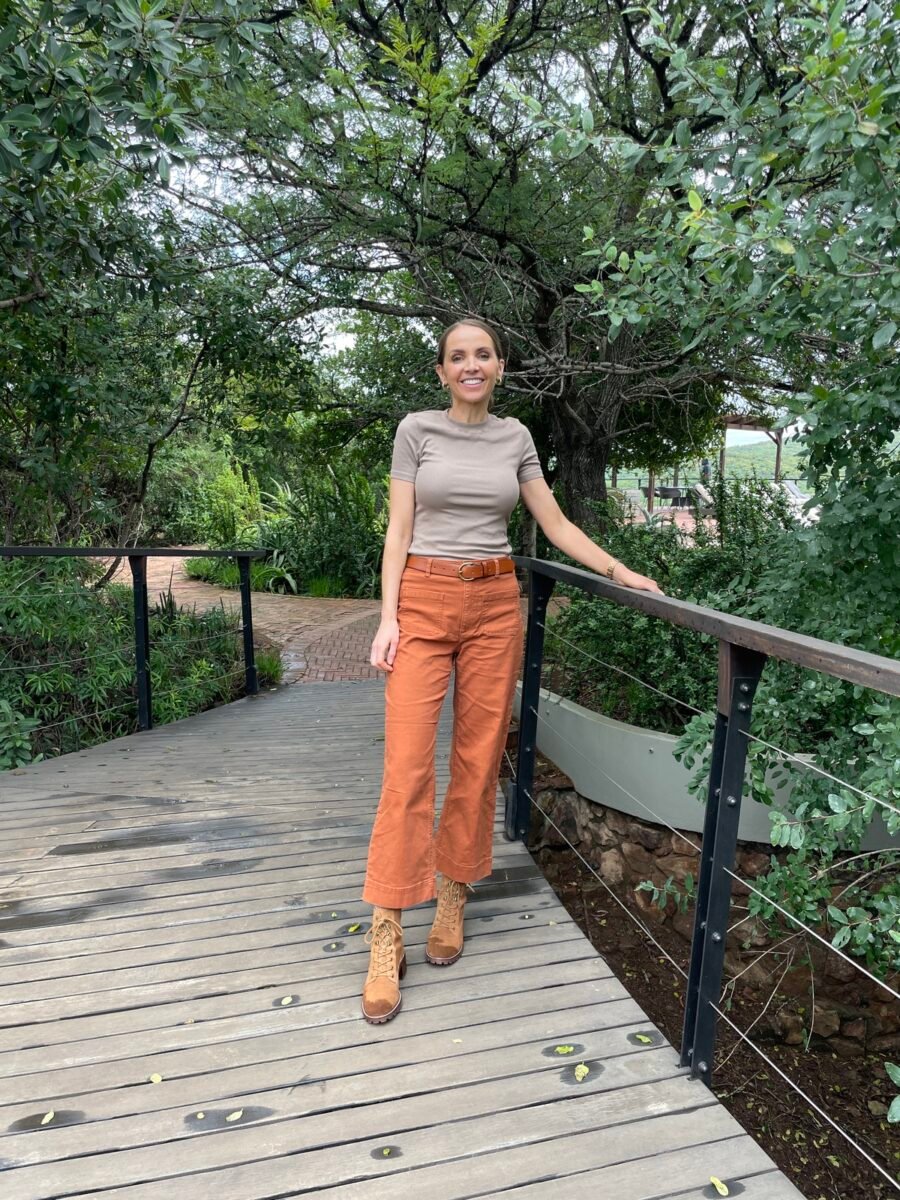 old navy pants, american giant tee south africa safari outfit