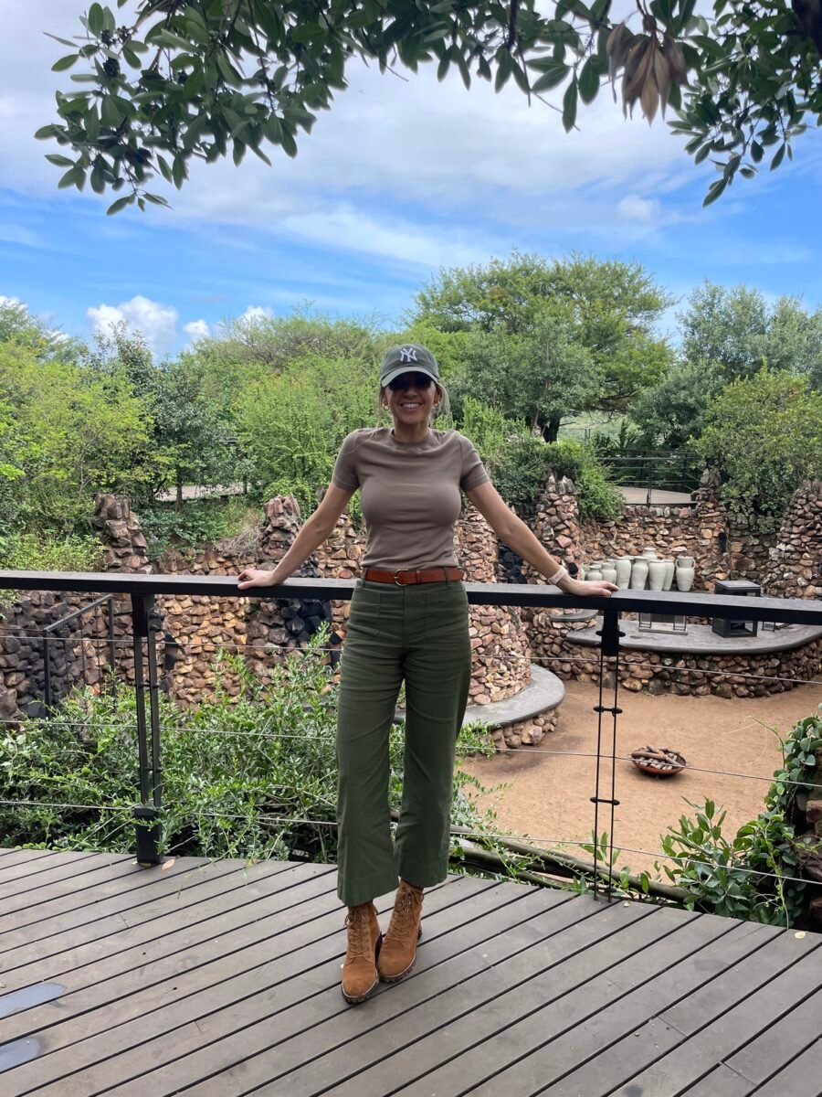 anthro colette pants, american giant tee south africa safari outfit