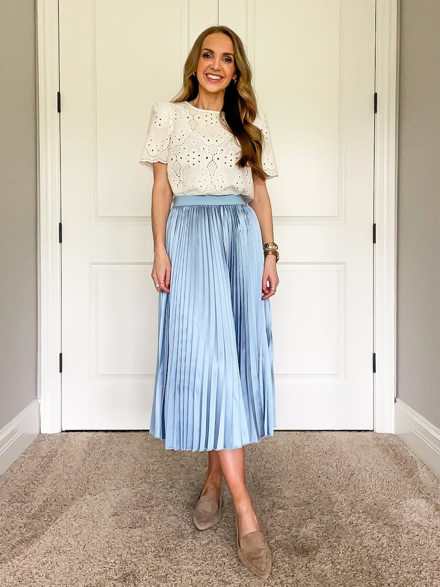 cream and light blue