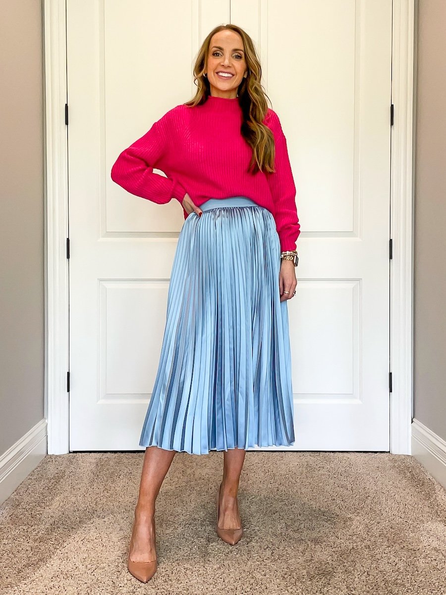 hot pink and light blue
