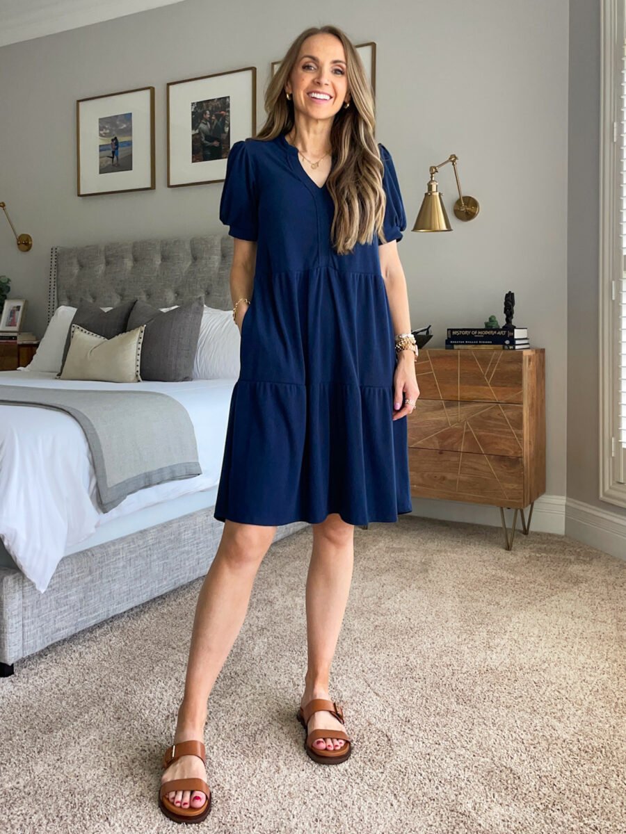 Merrick White Collection dress, madewell sandals