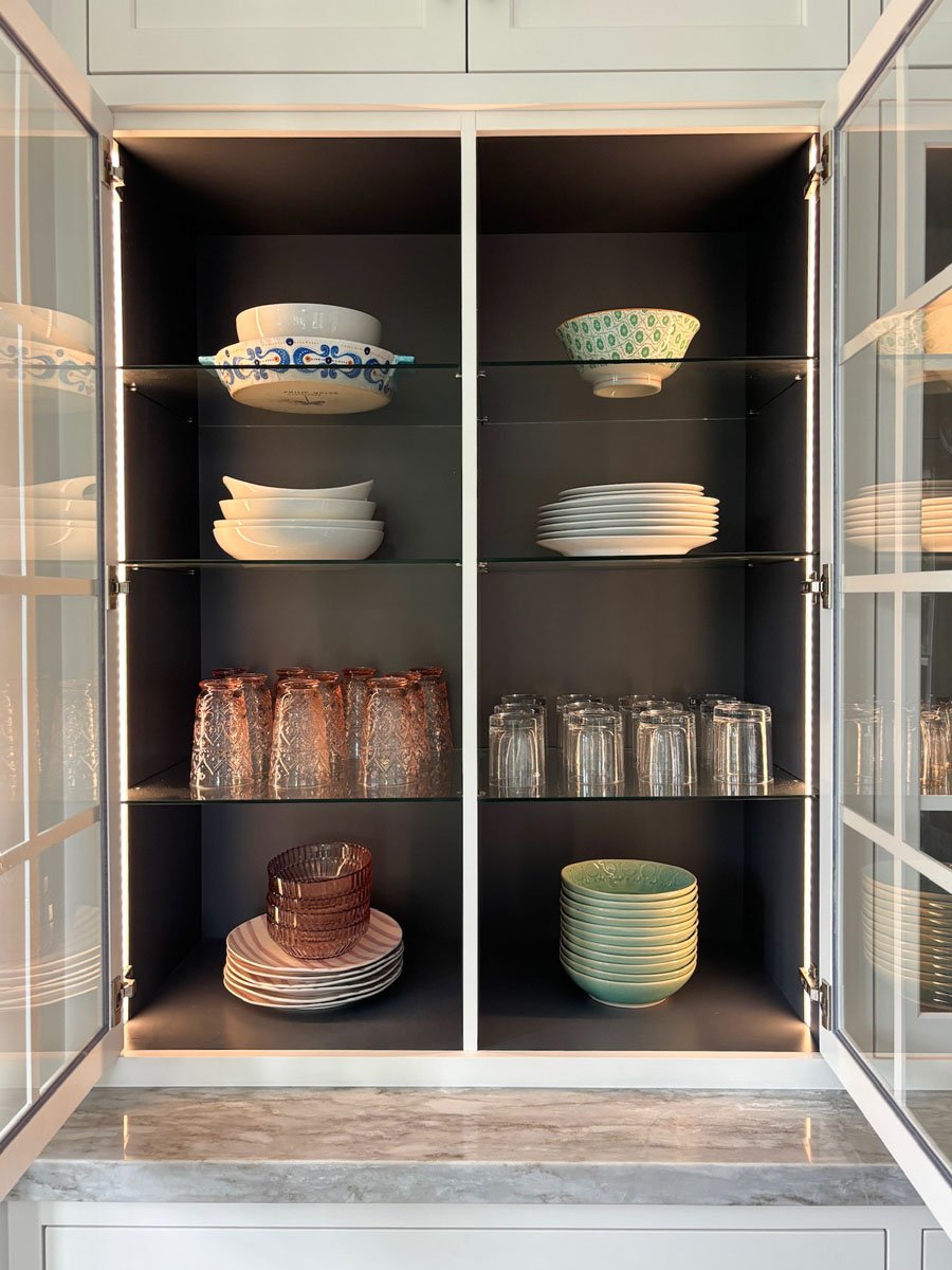 kitchen glass shelves