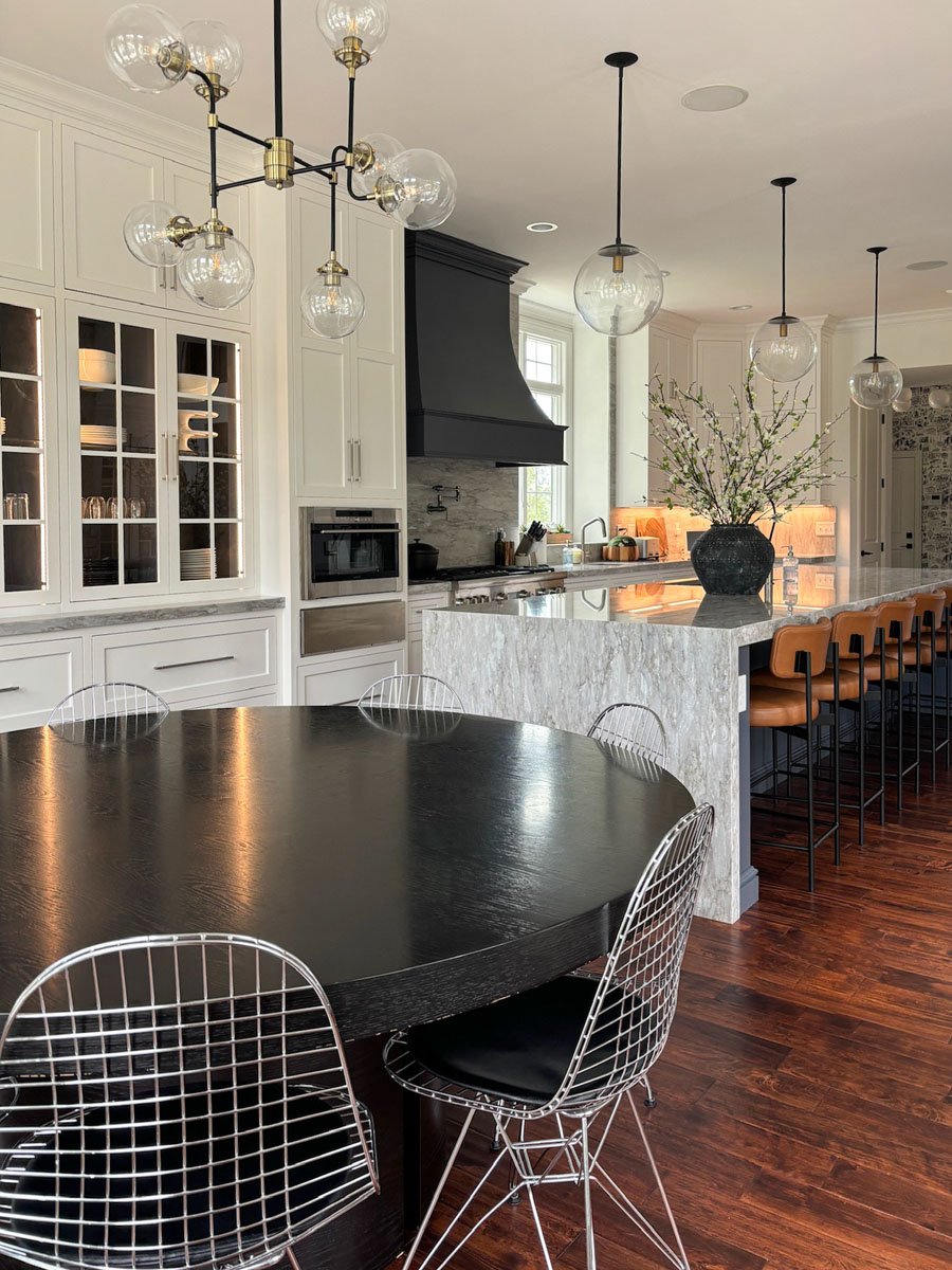 kitchen table with wire chairs