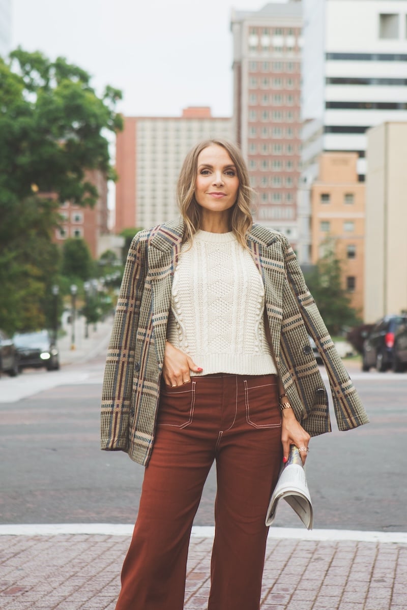 Merrick's Art Anthropologie Pants Contrast stitch burnt sienna rust colette pants