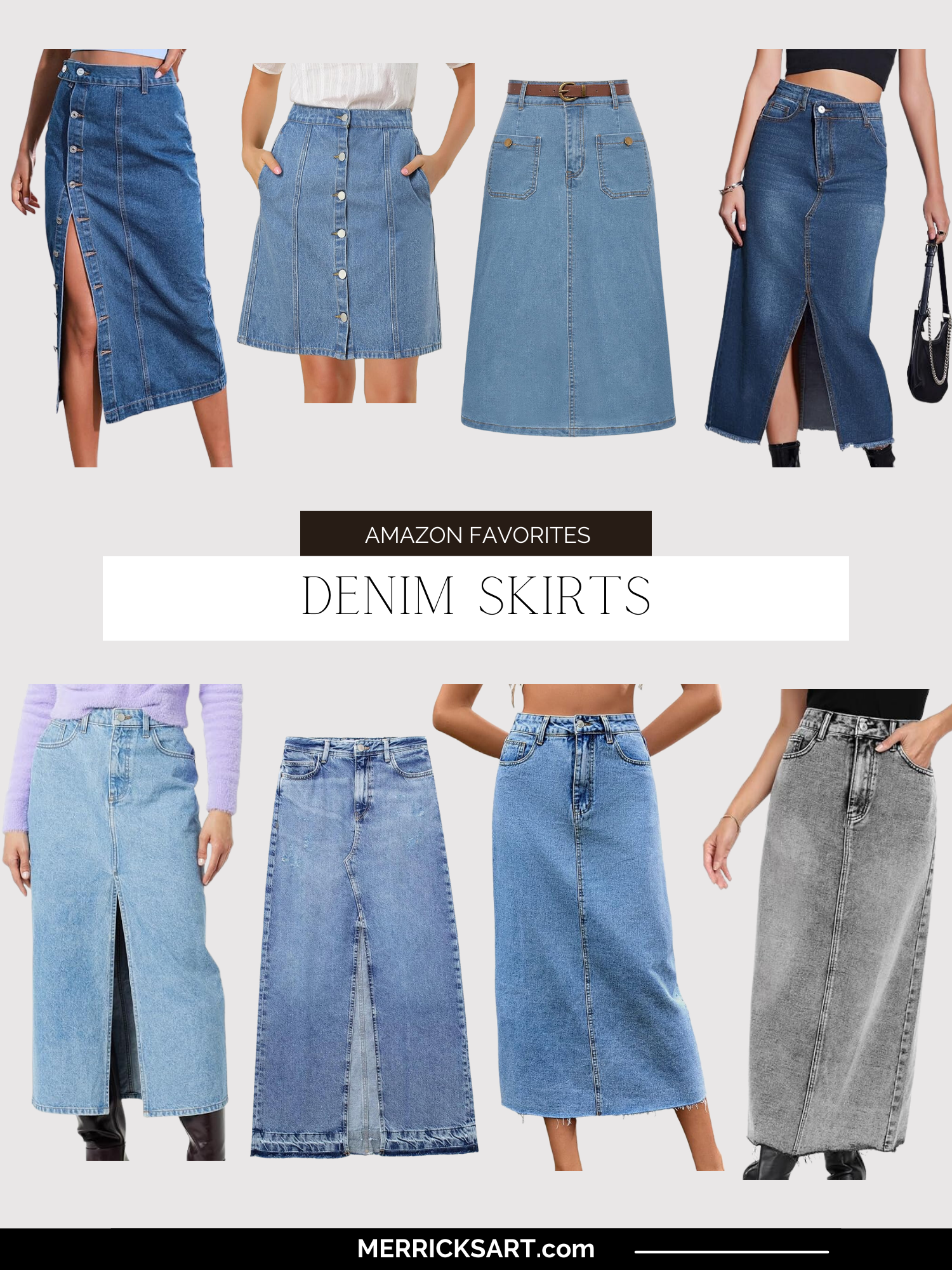 Amazon denim skirt round up