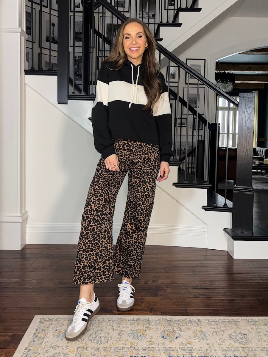 leopard pants with hoodie from evereve