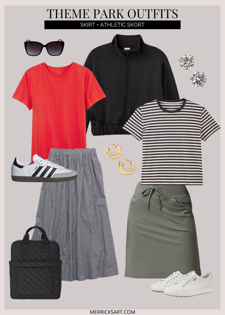 What to wear to an amusement park flatlays