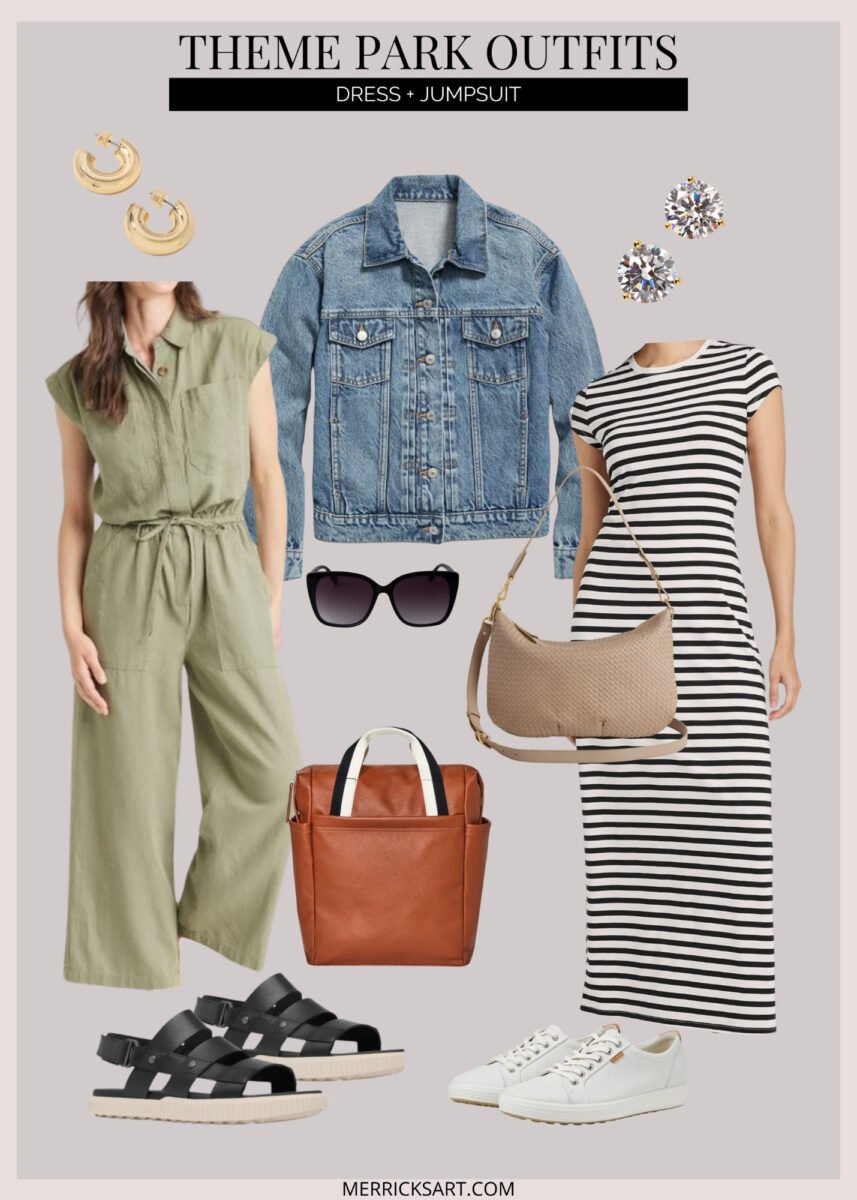 What to wear to an amusement park flat lay