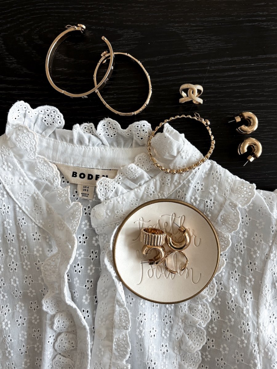 merricksart boden lace top and miranda frye jewelry