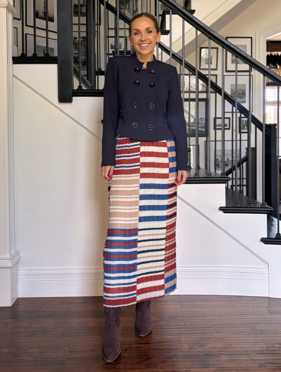 halogen skirt, nordstrom military jacket, sam edelman boots