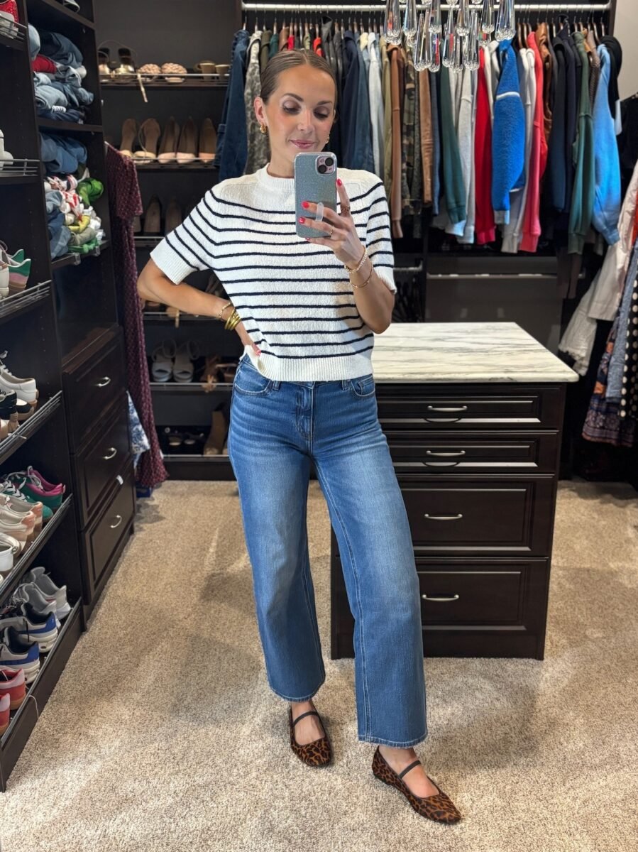 target sweater, quince bella jeans, madewell flats